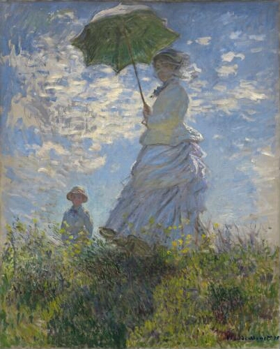 Woman with a Parasol - Madame Monet and Her Son, 1875