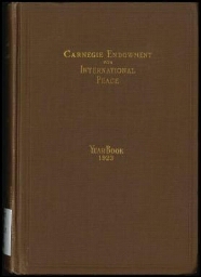 Carnegie Endowment for International Peace: Yearbook, 1923, n°12